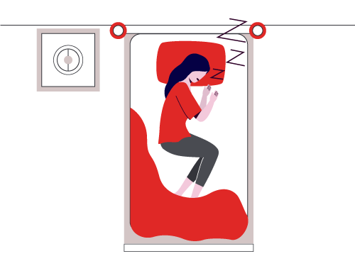 Illustration of Woman Sleeping on Her Side
