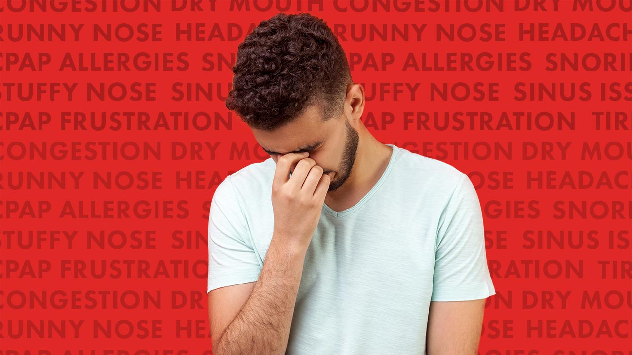 Man Struggling with Sinus Issues